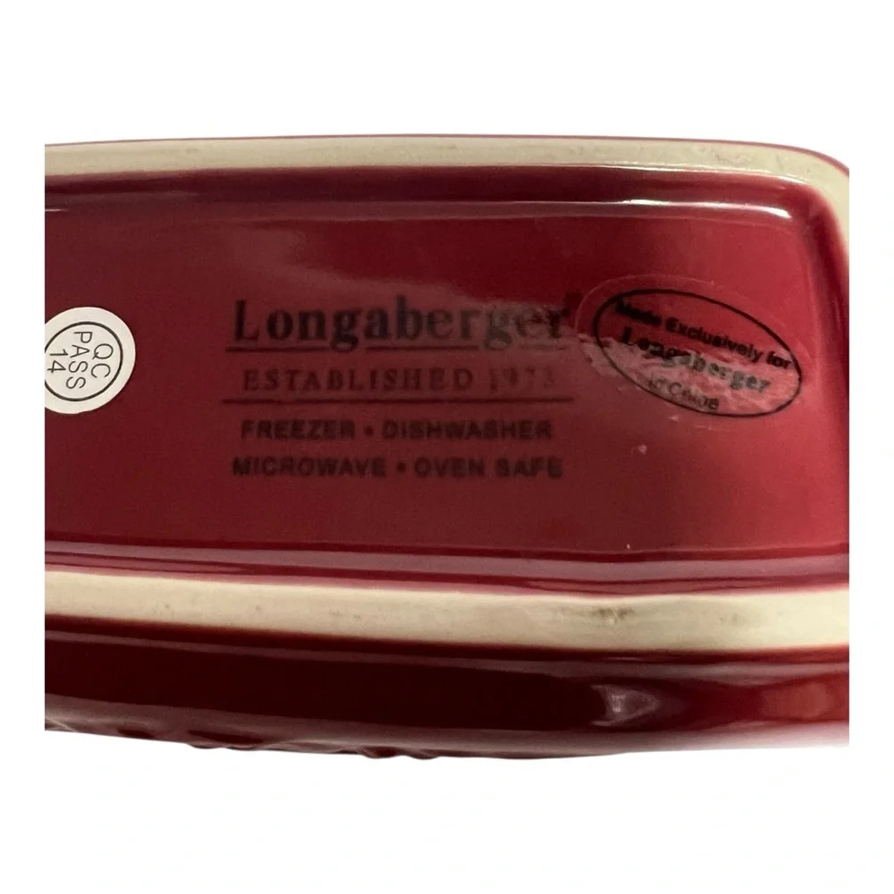 Longaberger Pottery Nature’s Garland Sleigh Dish in Paprika  Ceramic Bakeware